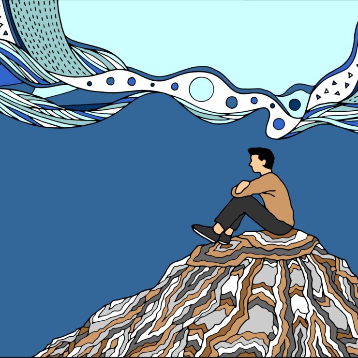 Illustration Of A Person Focusing On Their Current Surroundings